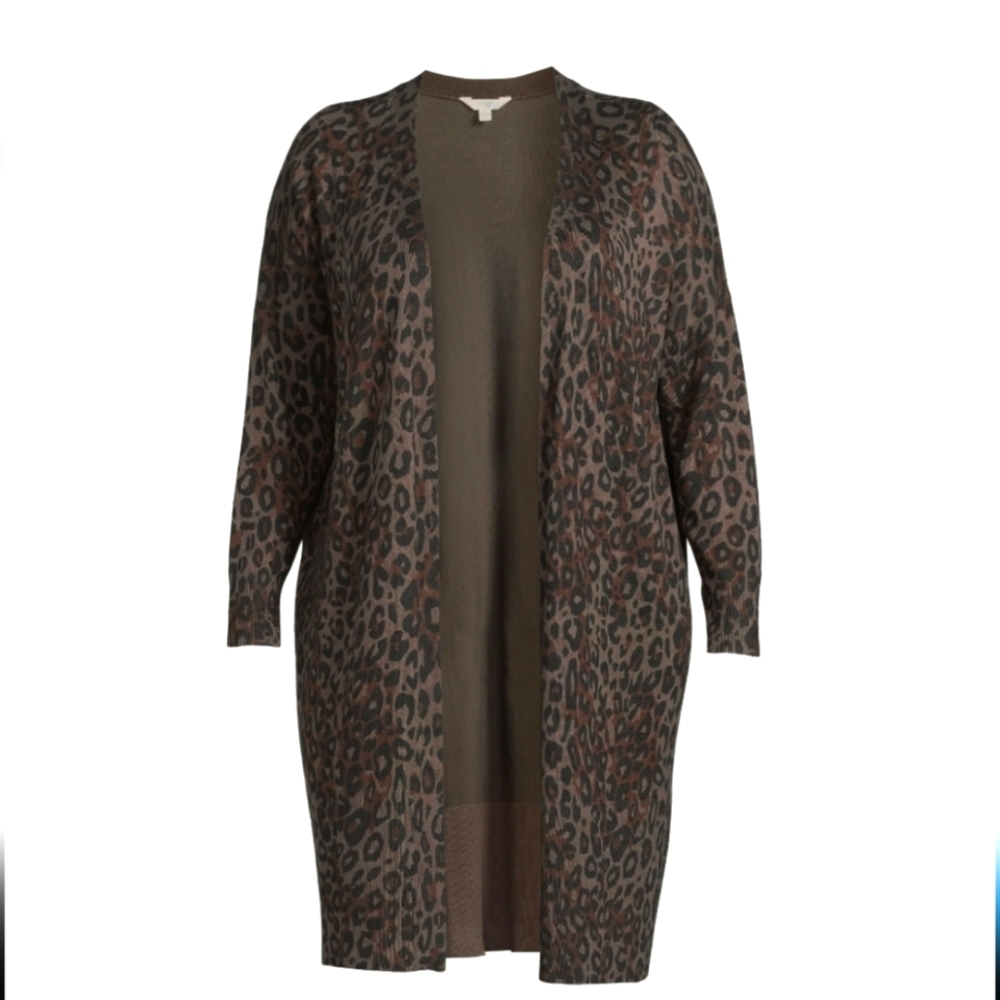 Terra & Sky Leppard Sweater Kimono